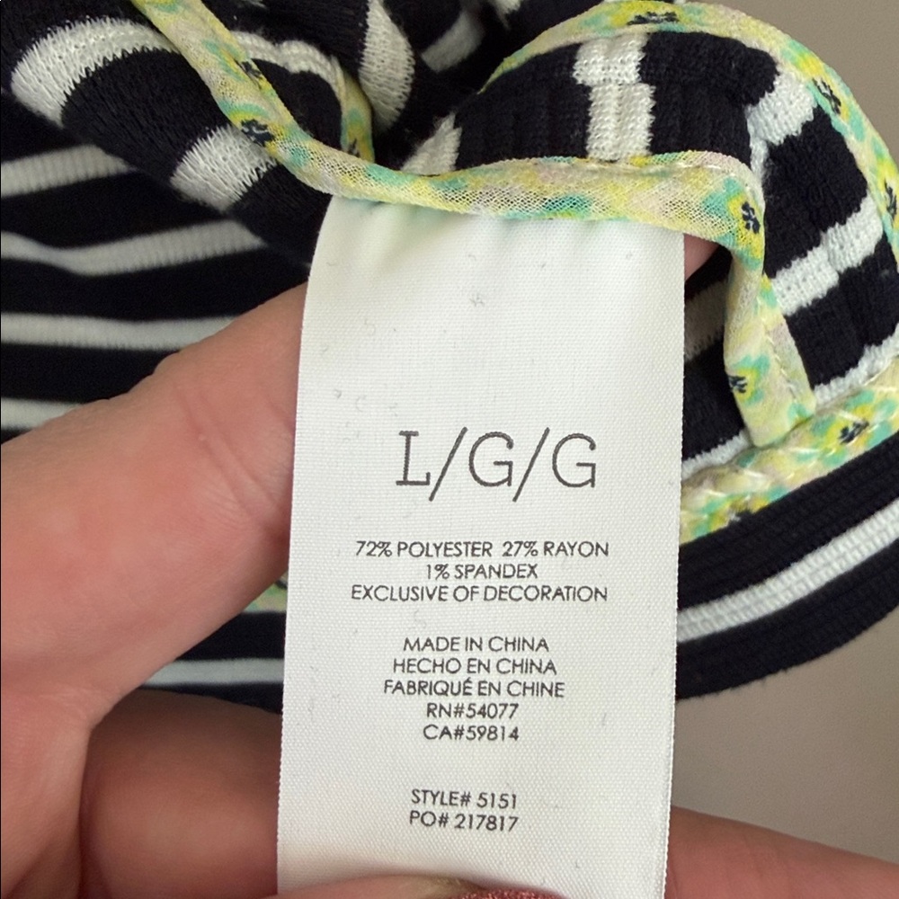 CAbi Navy and White Striped Trench Coat - Picture 3 of 4